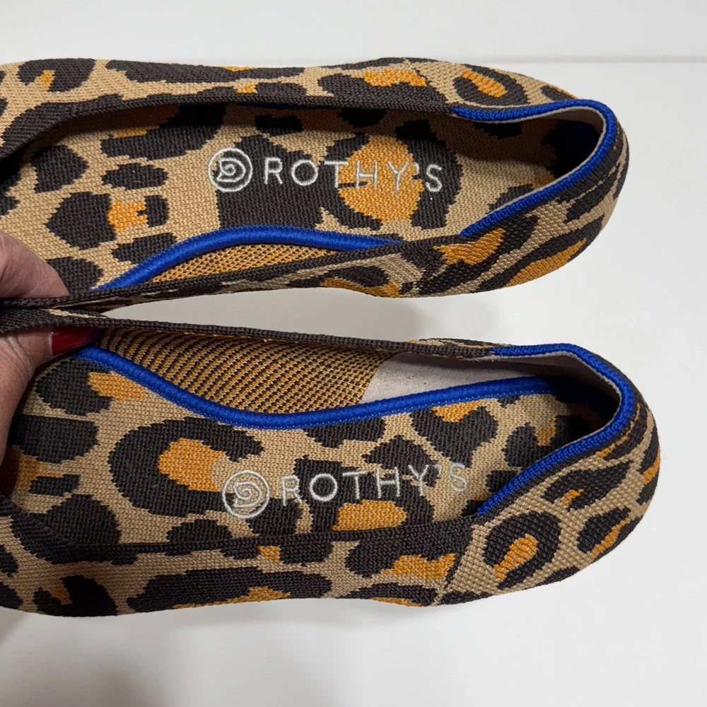 Rothy’s The Point Big Cat Leopard Print Flats - Picture 10 of 17